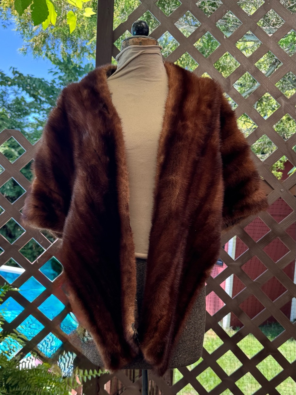 Vintage Mink Stole or Wrap dark Brown